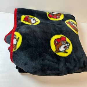 Buc-ee's Fleece Blanket 46" x 62" Black Adults Beaver Print Cozy Logo Bucees